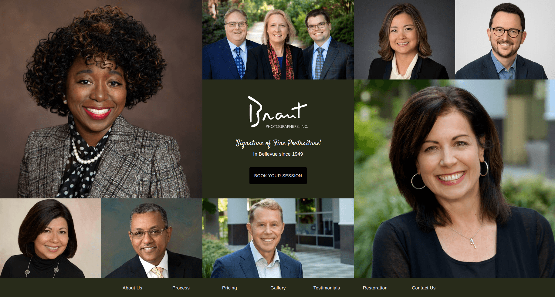 Website screenshot for professional Portraits - Brant Photographers