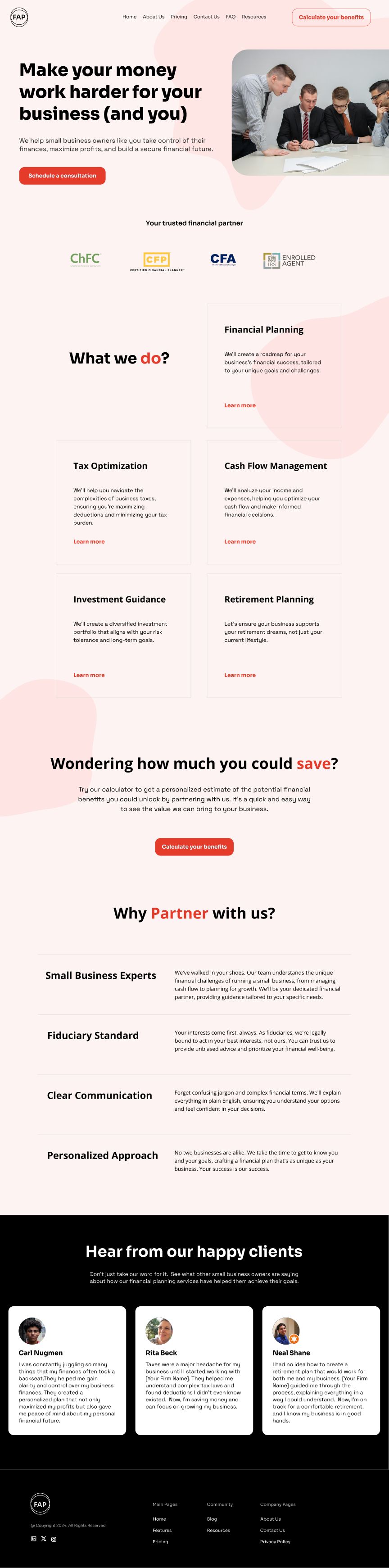 Financial Planner Website